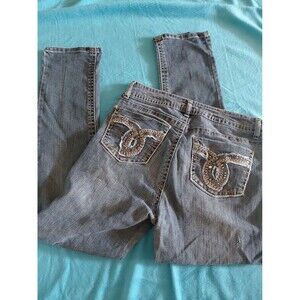 ROZ &ALI WOMENS JEANS SIZE 8 WITH POCKET DESIGN BOOTCUT W30"×L28" (SKU408)